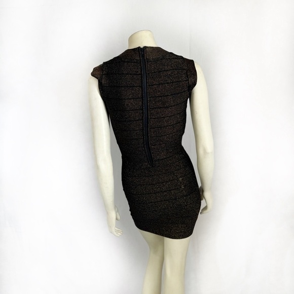 French Connection Shimmer Stretch Bandage Bodycon Party Mini Dress Size 4 - Picture 6 of 8